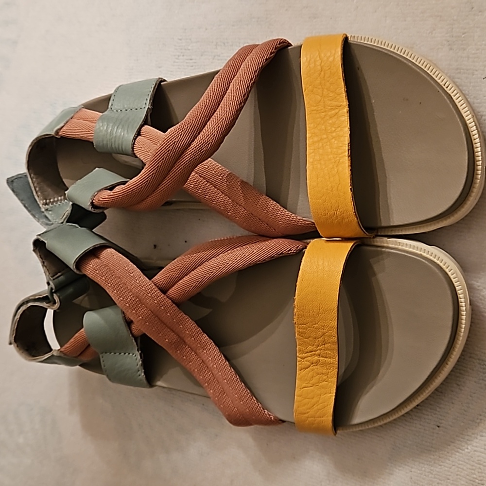 Sorel Women's Sandals in Olive, Rust, and Mustard